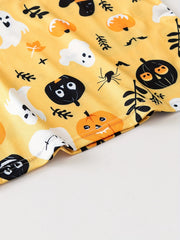 Skull Print Halloween Pajama Set Women's Sleepwear