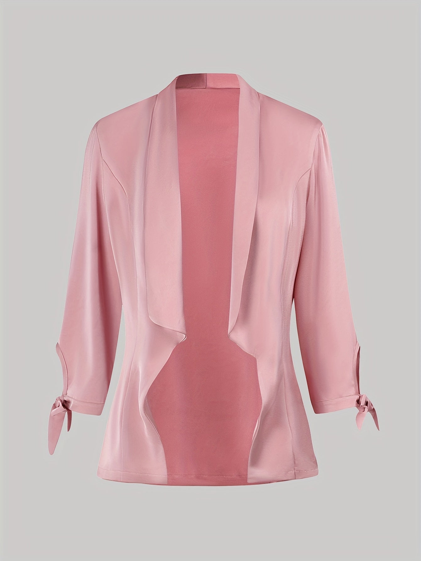 Casual Blazer Women's Plus Solid Knot Half Sleeve Lapel Collar Blazer