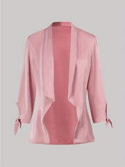 Casual Blazer Women's Plus Solid Knot Half Sleeve Lapel Collar Blazer