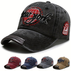 Distressed Letter Embroidery Baseball Cap for Men and Women