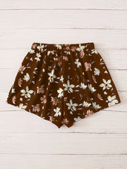 Floral Print Elastic Waist Shorts Boho Shorts For Spring & Summer Women's