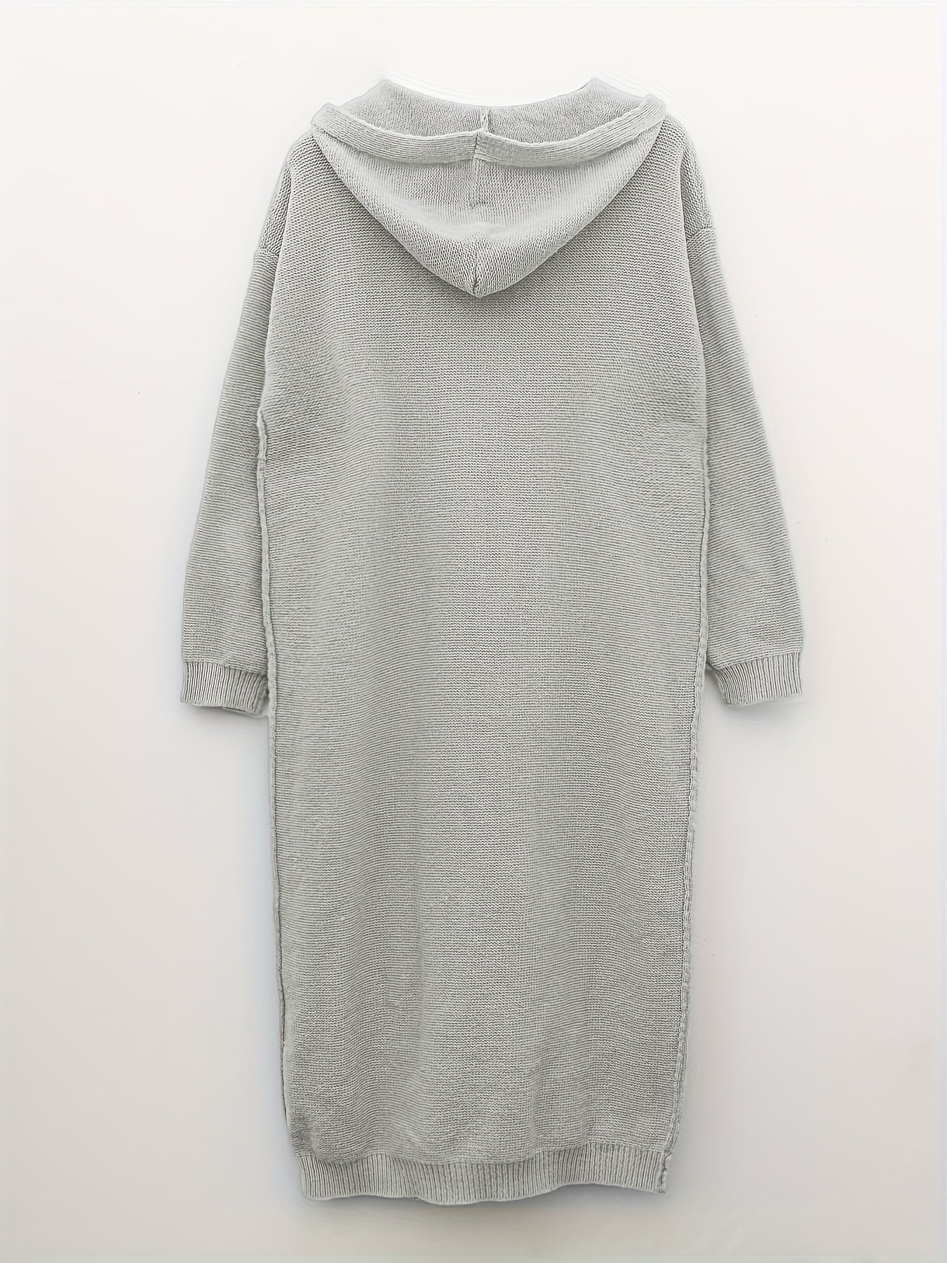 Casual Cardigan Women's Plus Long Sleeve Open Front Hooded Outwear