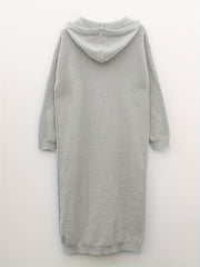 Casual Cardigan Women's Plus Long Sleeve Open Front Hooded Outwear