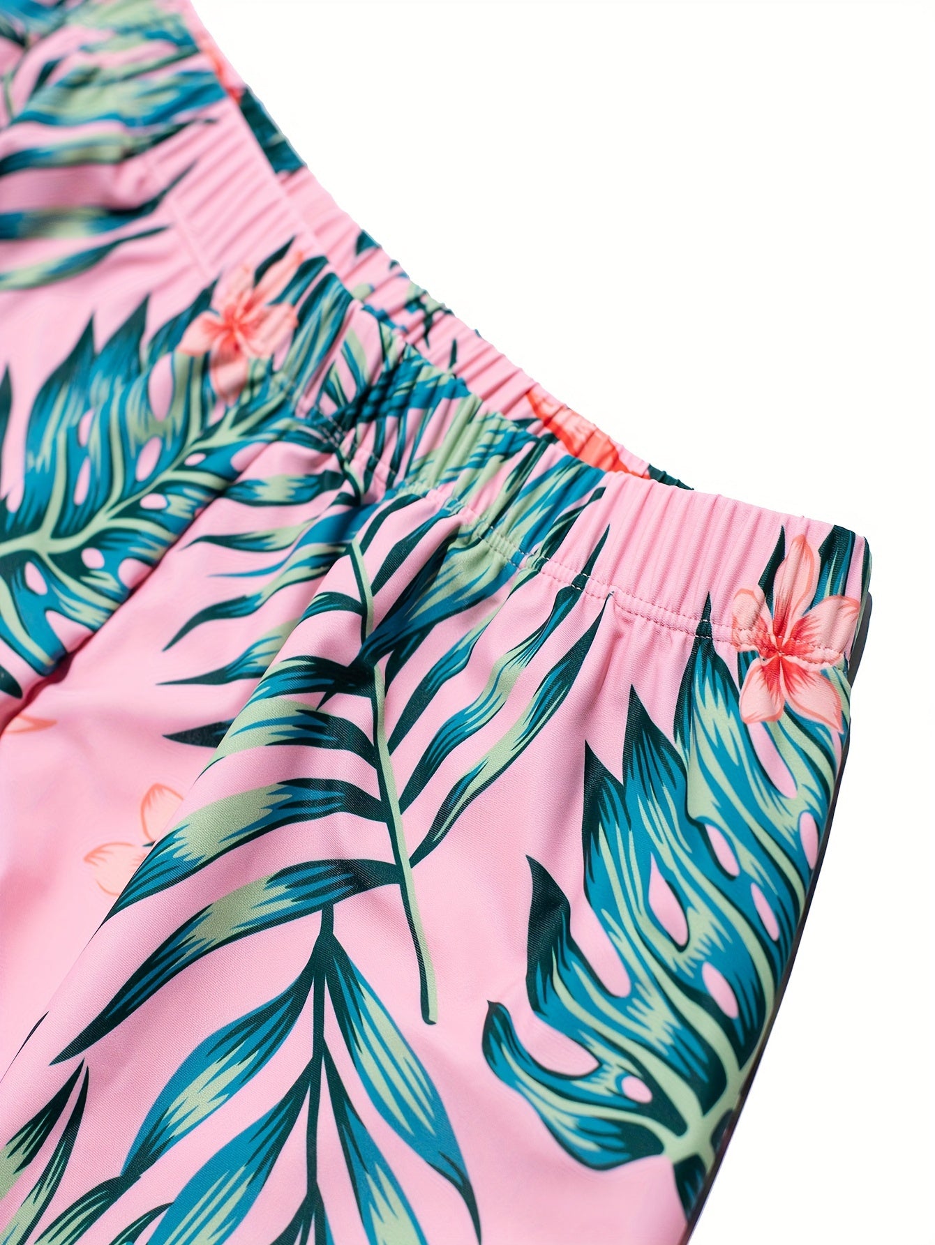 Men's Swim Trunks Tropical Plants Print Board Shorts