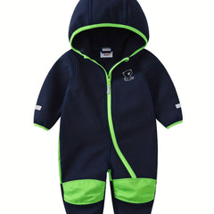 Boys Warm Softshell Outdoor Jumpsuit with Hooded Ski Suit