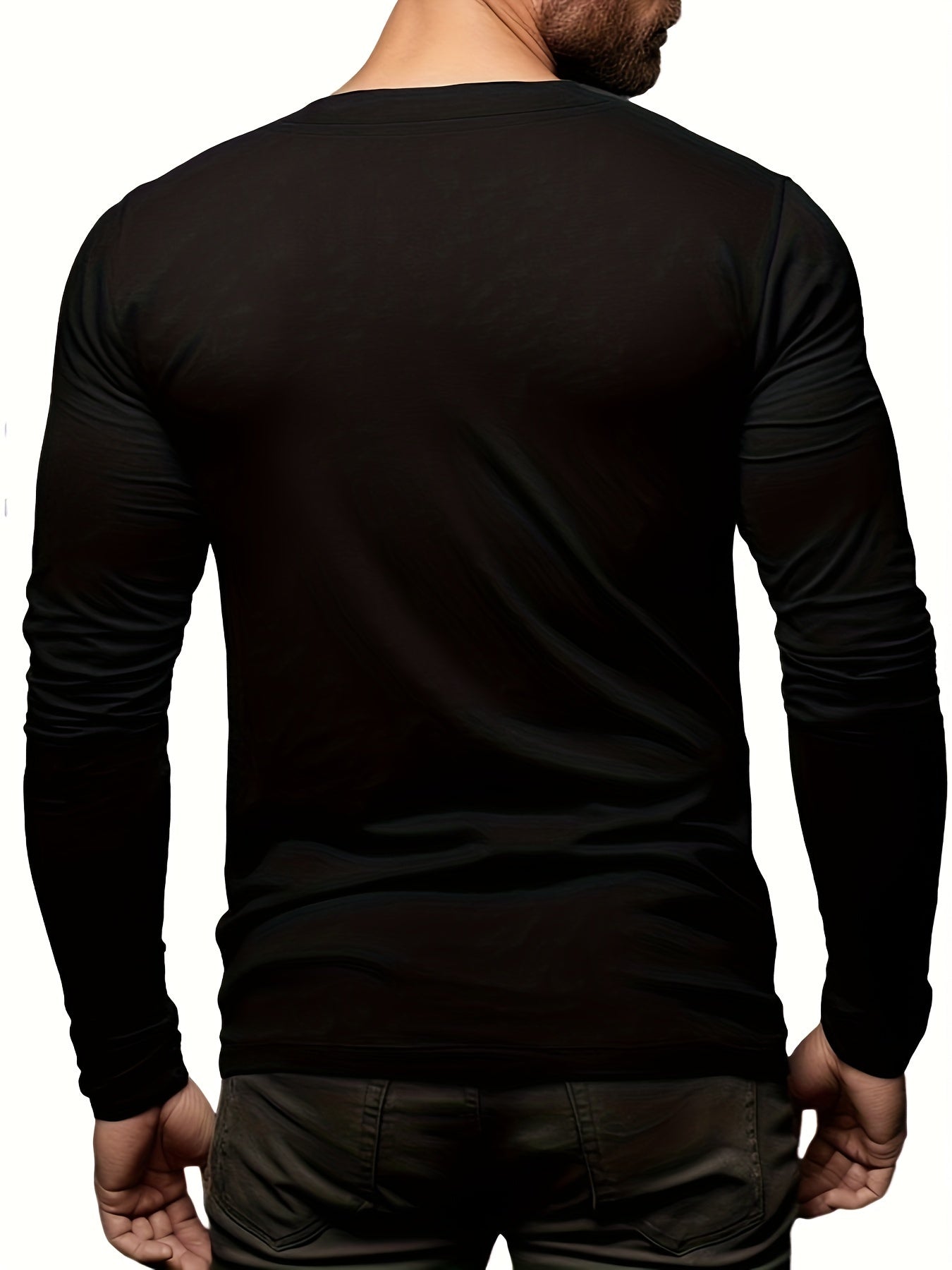 Vehicle Pattern Long Sleeve T shirt Men's Casual Top