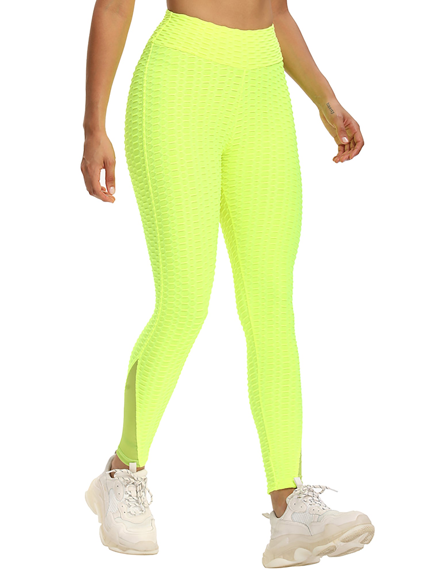 High Waist Butt Lifting Yoga Pants with Mesh Contrast