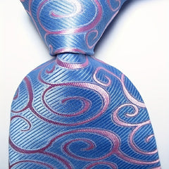 Polyester Cashew Flower Pattern Tie Men's Necktie Set Tie Red Jacquard Woven