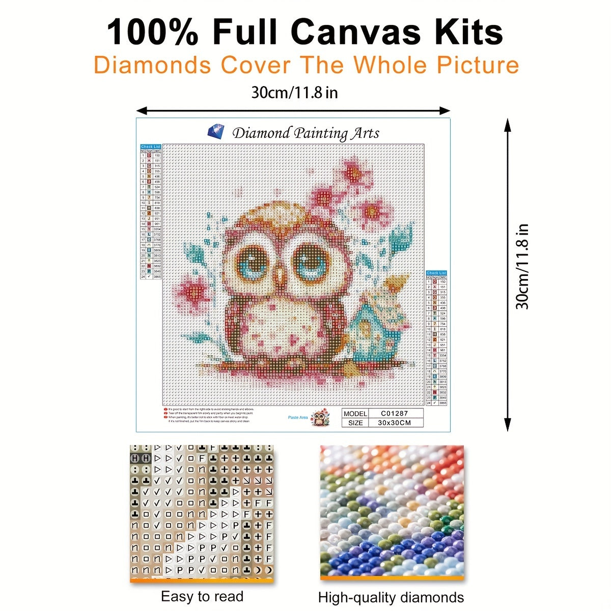 30x30cm 5D DIY Owl's Home Diamond Painting Kit