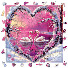 Love Swan Hot Wooden Puzzle - Ages 3+ - Hell Difficulty - Gift Box