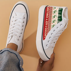 Christmas Chunky Canvas Sneakers High Top Skate Shoes