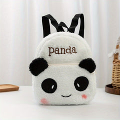 Panda Shape Plush Backpack for Kids Small Schoolbag