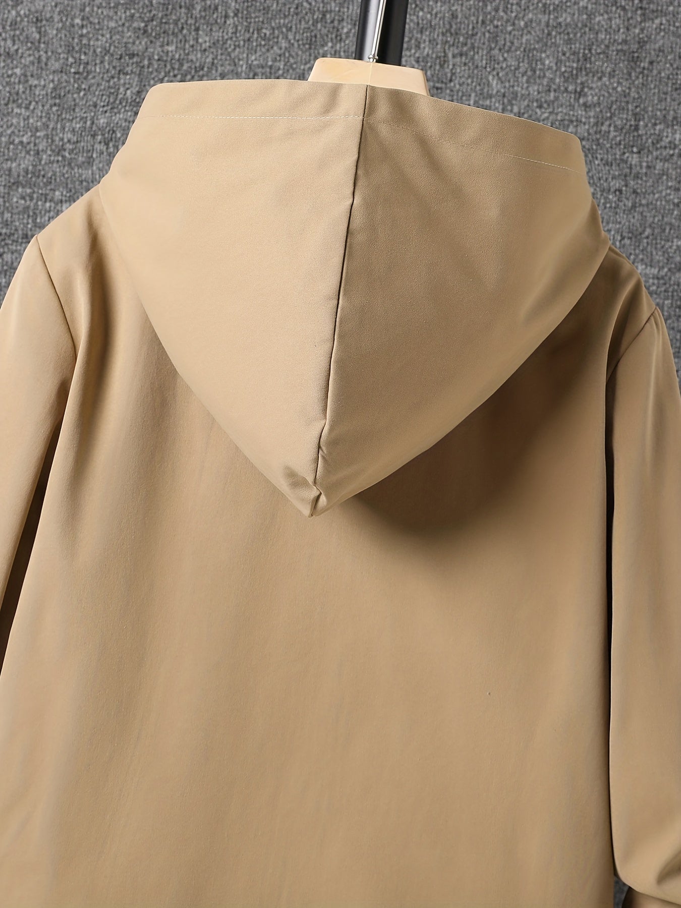 Boys Solid Hooded Warm Jacket Zip Up