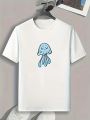 Jellyfish Print Men's Graphic T-shirt for Summer