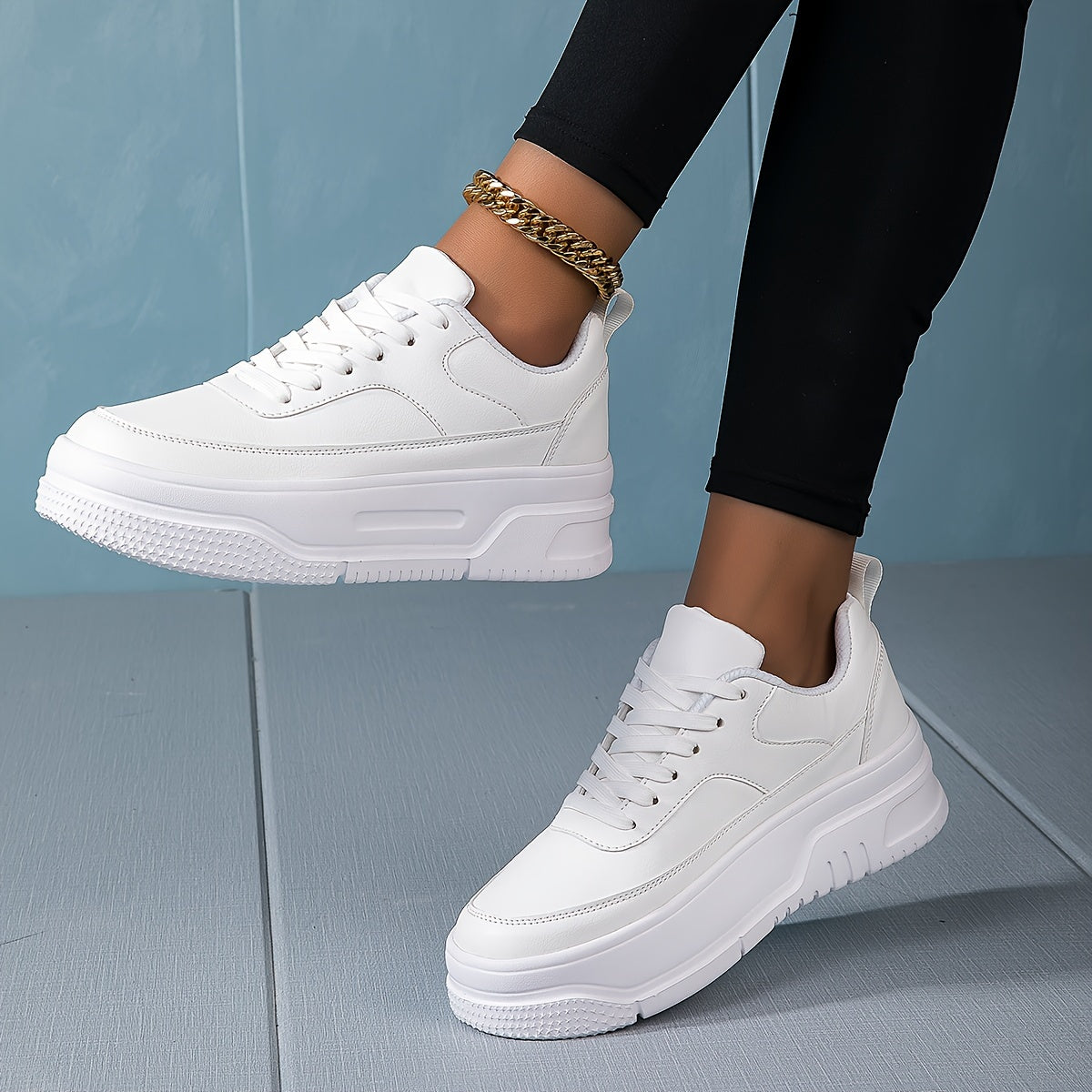 Women's Thick Bottom Skate Shoes Heightening Sneakers