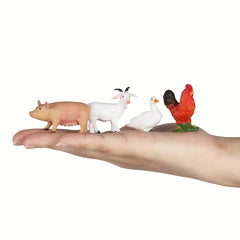 12 PCS Mini Farm Animal Figurines Educational Toys for Kids - PVC Material