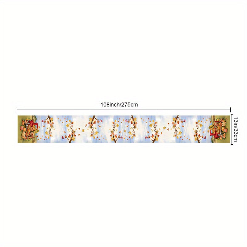 Thanksgiving Table Runner Pumpkin Truck Maple Leaf Pattern Home Decor