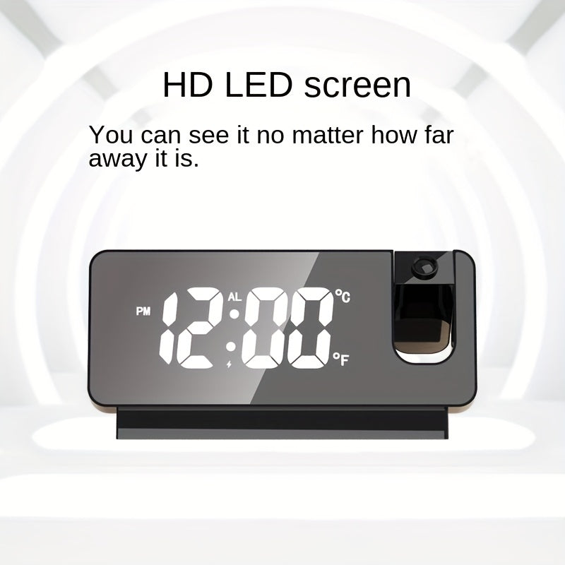 Projection Alarm Clock Digital Wall Clock 180 Projector Dimmer USB Plug