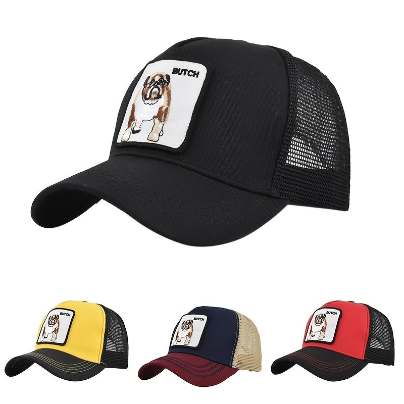 Animal Embroidered Bulldog Baseball Cap Peaked Cap
