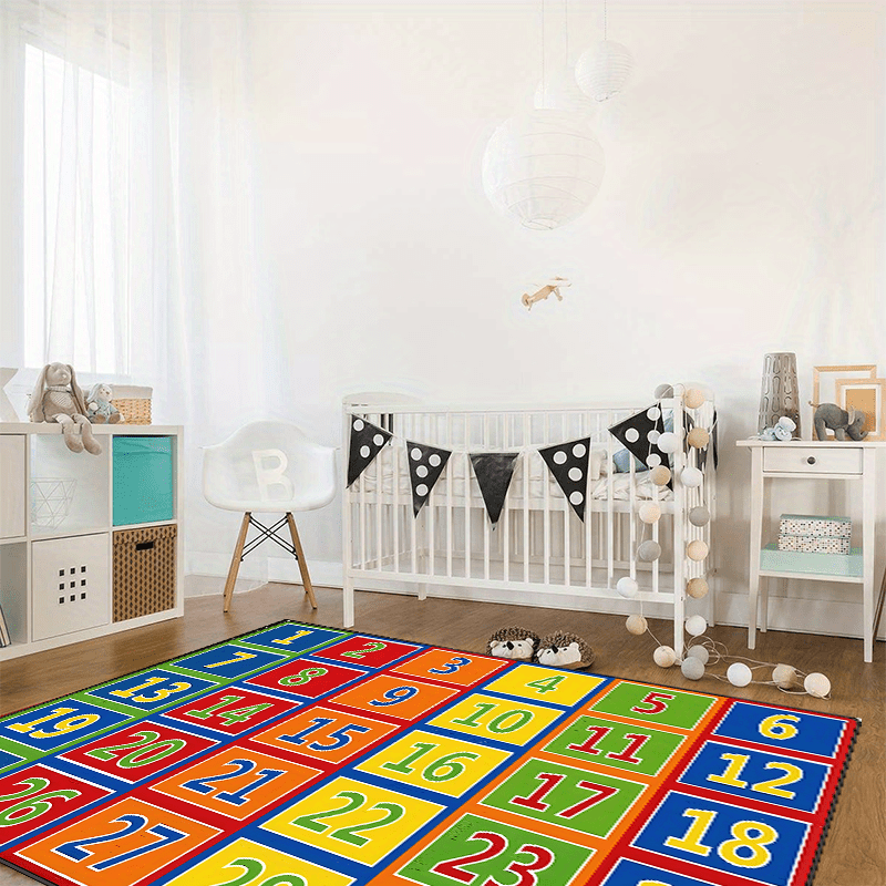 Soft Fluffy Large Number Carpet Area Rug Machine Washable Non Slip Backing