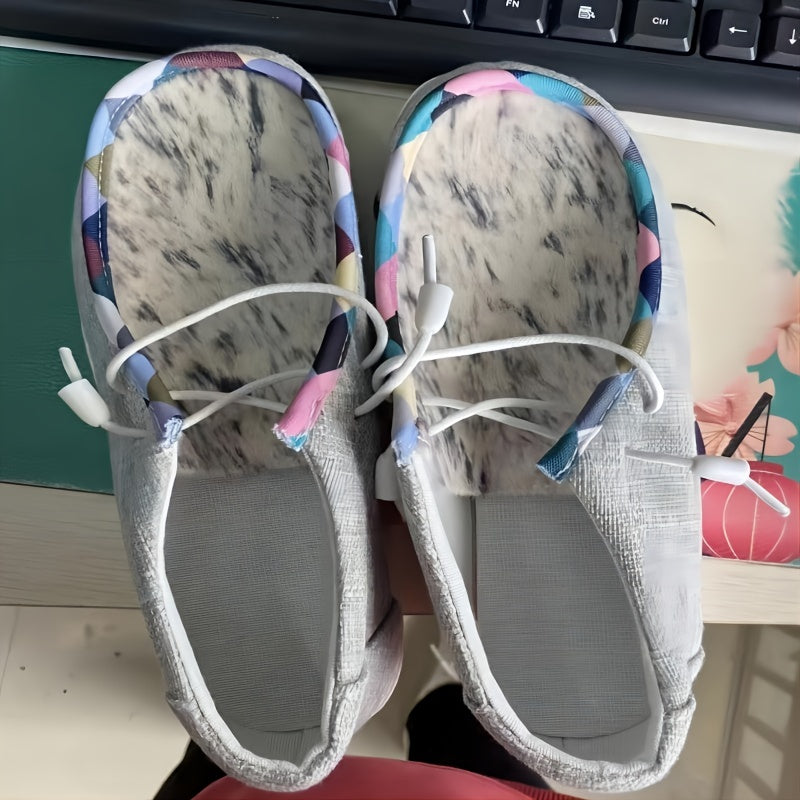 Women's Lace Up Canvas Shoes Casual Slip On Flat Shoes Lightweight