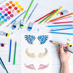 Wings Pattern Plastic Stencil for DIY Painting on Boards or Fabric