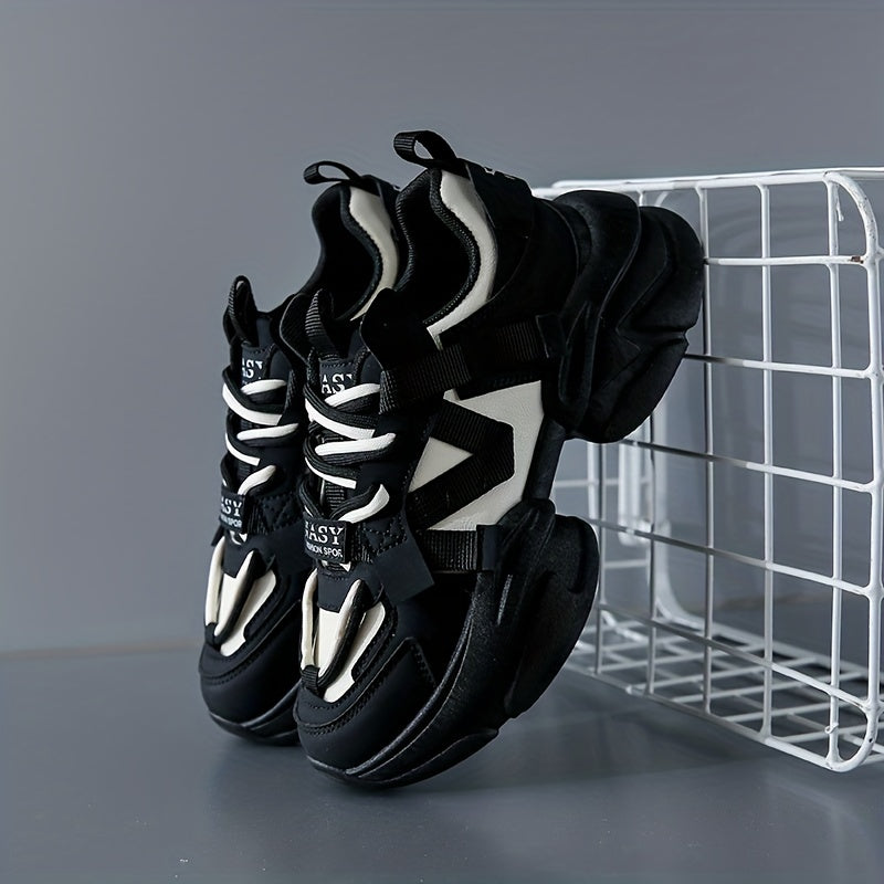 Thick Sole Chunky Sneakers Lace-up Running Shoes Women's Footwear