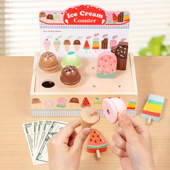 Wooden Ice Cream Selling Rack Set Toy