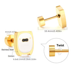 Cute Mini Crab Yellow Duck Pig Stud Earrings Set for Kids