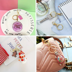 20pcs Key Chain Clamp Hook Kit Rotary Buckle Lanyard Spring Hook With Key Ring