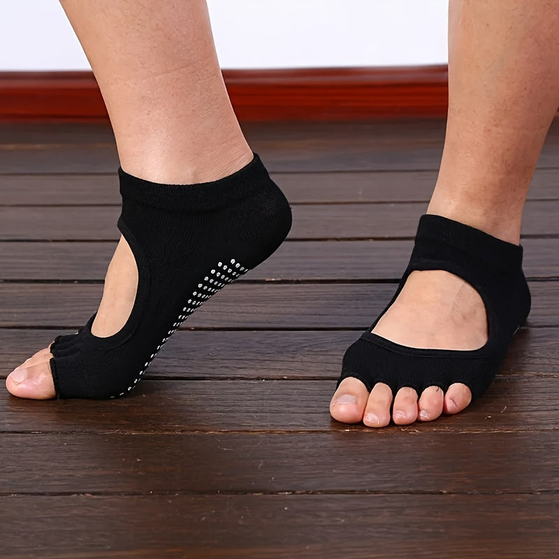 Yoga Socks Ballet Dance Half Fingers Sock Slippers Non Slip Silicone Sport Socks