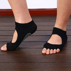Yoga Socks Ballet Dance Half Fingers Sock Slippers Non Slip Silicone Sport Socks