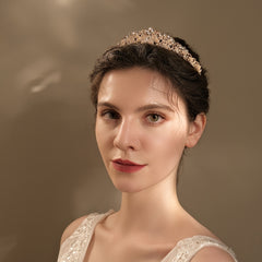 Rose Golden Rhinestone Bridal Tiara Crown Princess Tiaras And Crowns