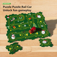 Kids Christmas Puzzle Track Car Set