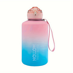2000ml Gradient Water Bucket With Straw Leakproof Bottle for Fitness Sports