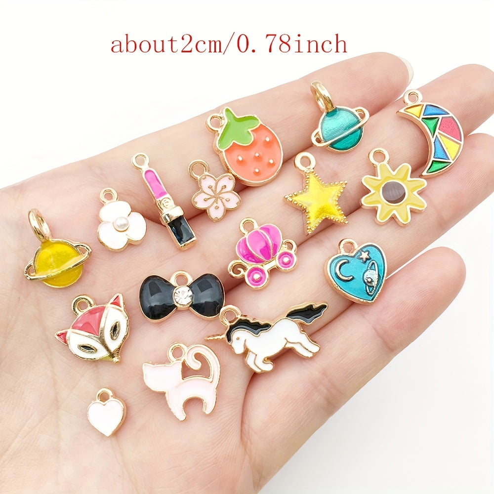 20pcs Mixed Drop Enamel Charm Pendants for Jewelry DIY Craft