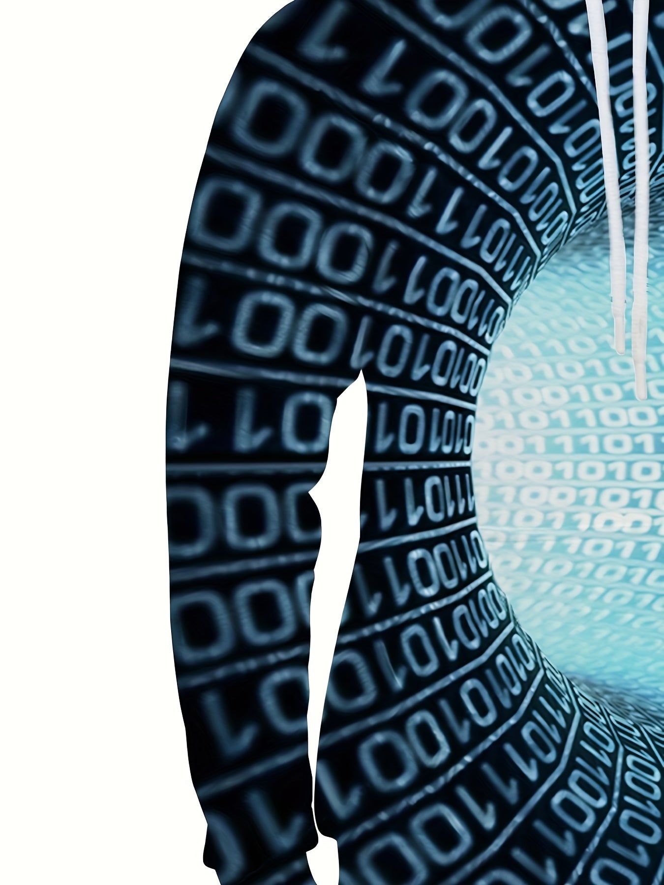 Optical Vision Number Data 3D Print Hoodie for Men