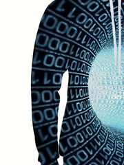 Optical Vision Number Data 3D Print Hoodie for Men