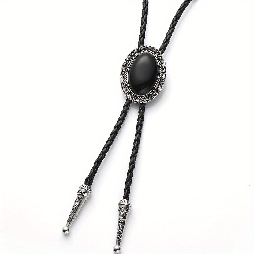 Vintage Gemstone Bolo Tie Western Cowboy Necktie