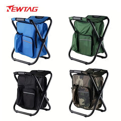 Portable Outdoor Camping Stool with Zipper Pocket & Ice Pack