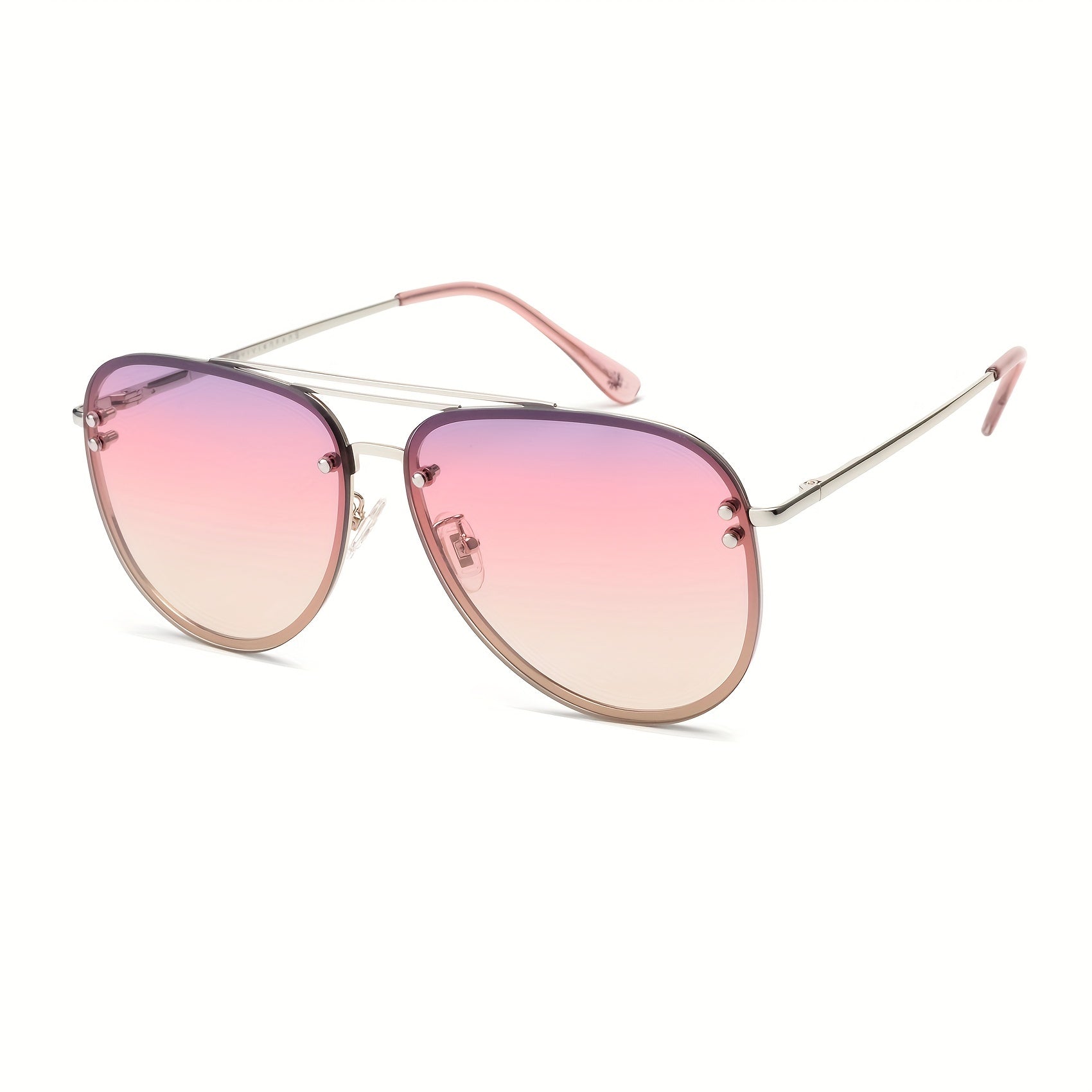 OUWEN Oversized Aviator Sunglasses Womens Gradient Pink UV Protection