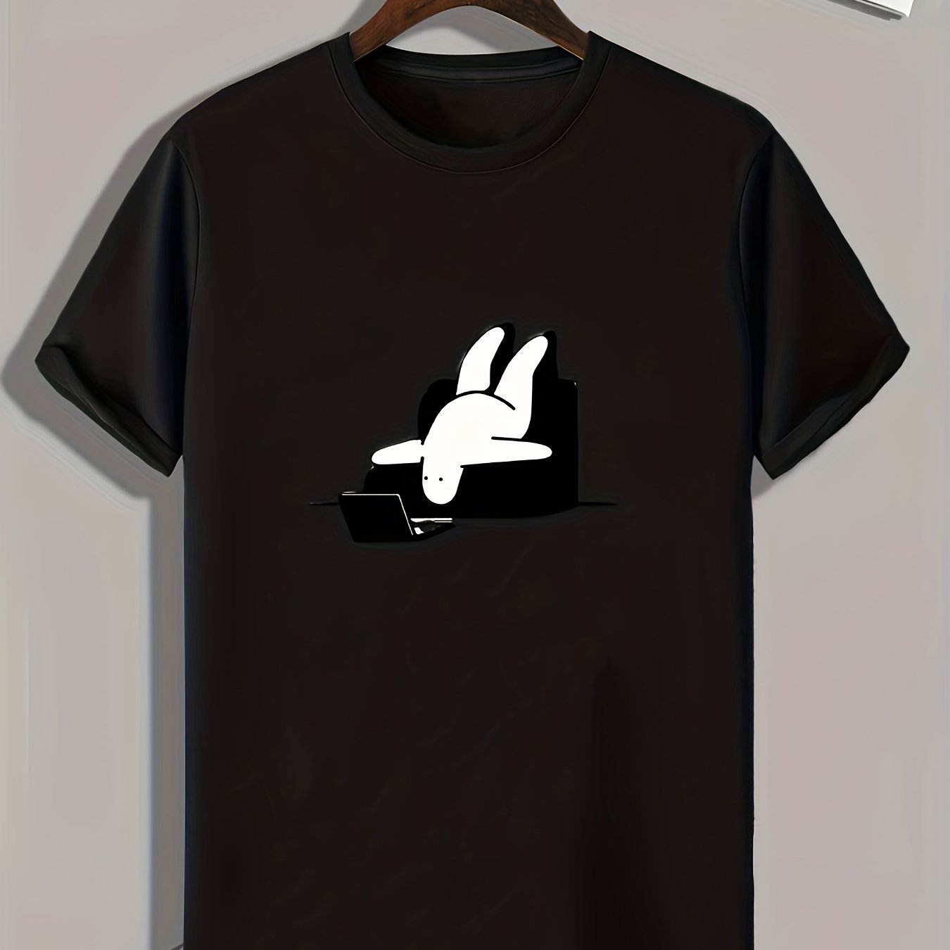 Cartoon Print Men's Graphic T-shirt for Summer