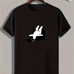 Cartoon Print Men's Graphic T-shirt for Summer