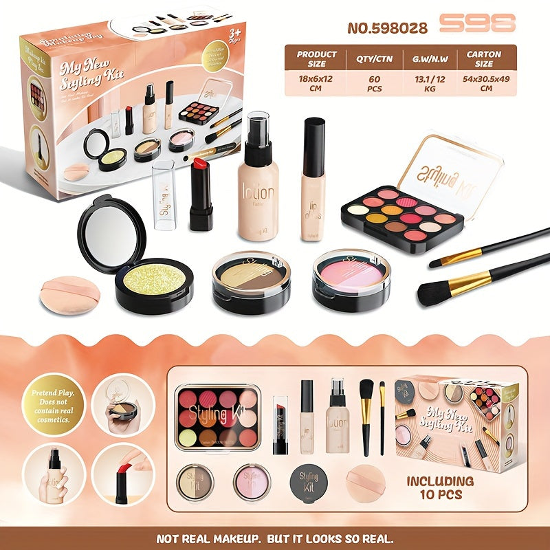 Girls' Role Play Makeup Kit Dress Up Set Non Liquid No Makeup Toy