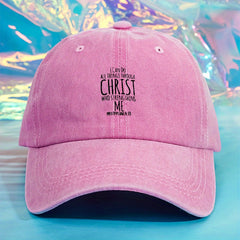 CHRIST Letter Print Baseball Cap Distressed Dad Hat Unisex Couple Sun Hat