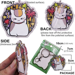 Anime Cat Keychain Acrylic Keyring Cute Schoolbag Accessory