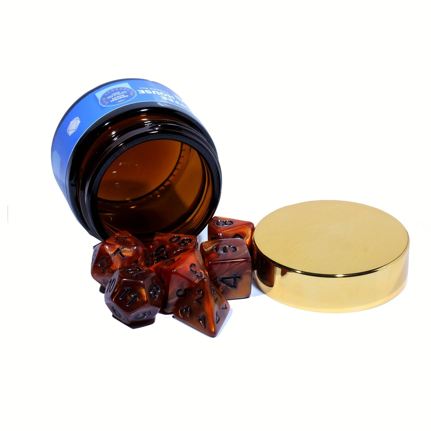 Coffee Dice Set w/ Bottle for Tabletop Games