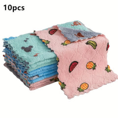 10pcs Printed Rags Scouring Cloth Cleaning Cloths