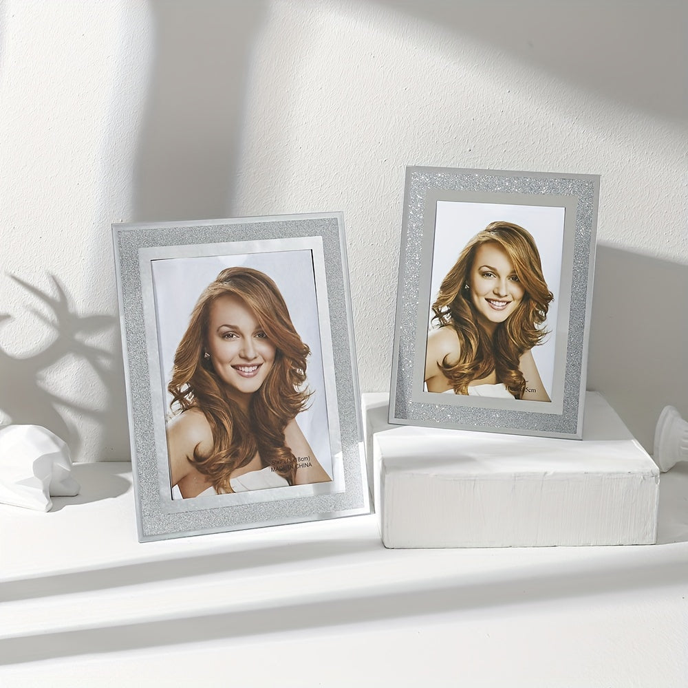 Crystal Glass Photo Frame Silvery Wedding Family Photo Frame