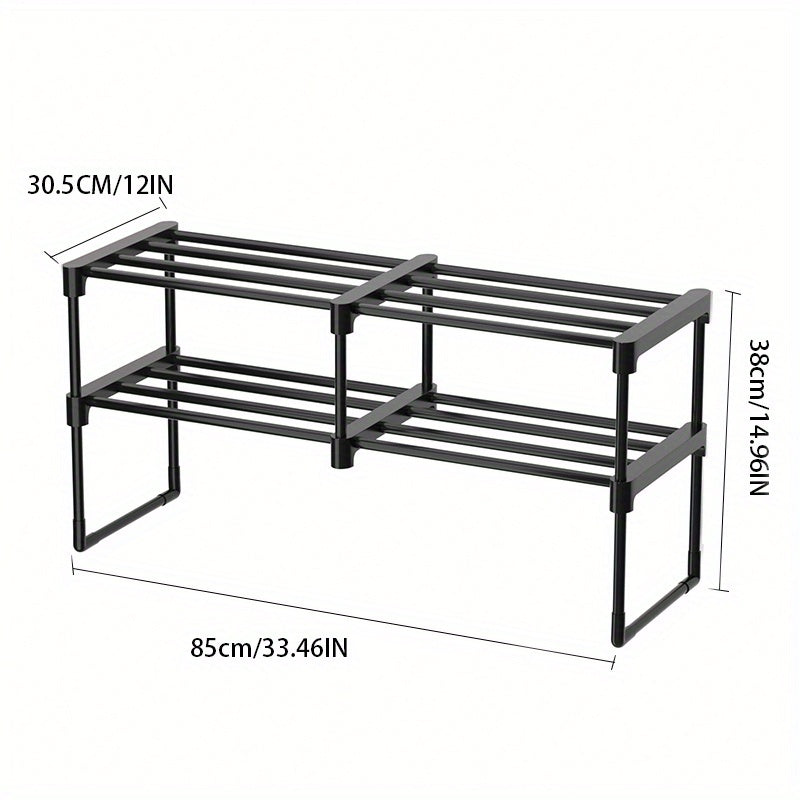 Metal 3-Layer Shoes Rack Standing Shoes Storage Shelf